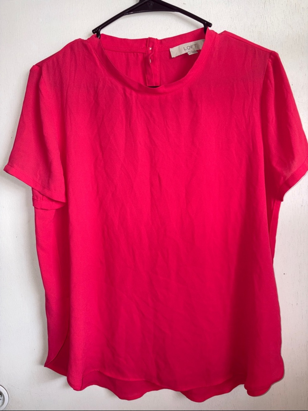 LOFT coral color Short-Sleeve Blouse